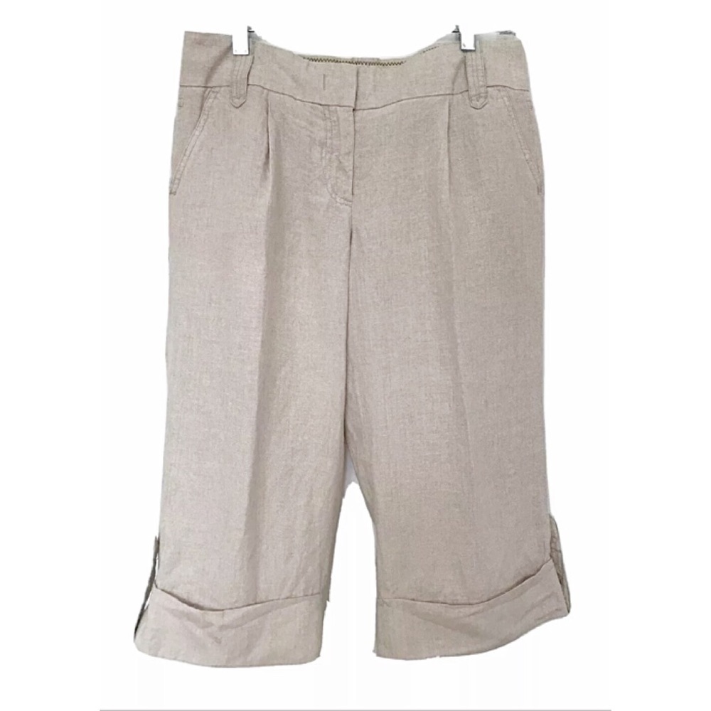 J. CREW Sz 6 City Fit Cuffed Cropped Linen Pants